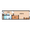 近鉄難波線・奈良線/東生駒駅 徒歩7分 2階 築22年 1Kの間取り