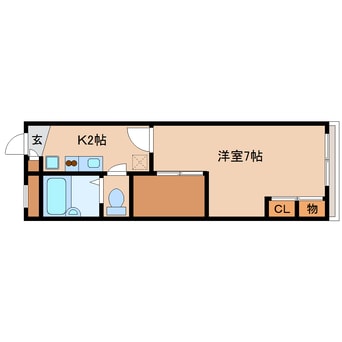 間取図 近鉄難波線・奈良線/東生駒駅 徒歩7分 1階 築21年
