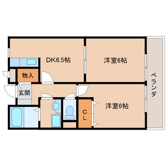 間取図 近鉄けいはんな線/白庭台駅 徒歩15分 2階 築22年