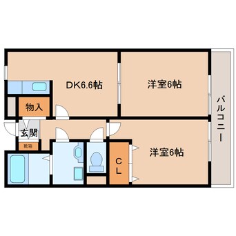 間取図 近鉄けいはんな線/白庭台駅 徒歩15分 2階 築21年