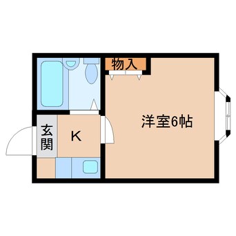 間取図 近鉄難波線・奈良線/東生駒駅 徒歩6分 1階 築32年