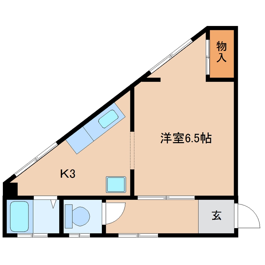 間取図 近鉄生駒線/一分駅 徒歩1分 2階 築49年