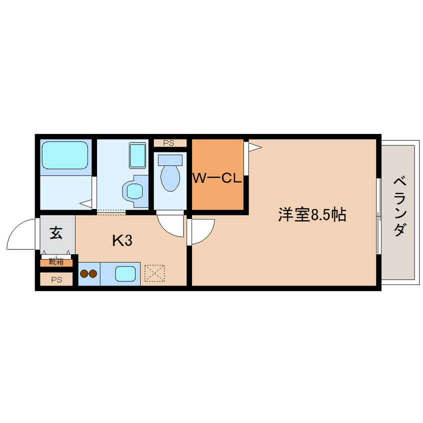 間取図 近鉄生駒線/菜畑駅 徒歩5分 1階 築20年