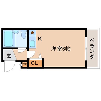 間取図 近鉄難波線・奈良線/東生駒駅 徒歩10分 2階 築33年