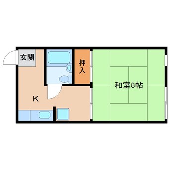 間取図 近鉄難波線・奈良線/生駒駅 徒歩6分 1階 築44年