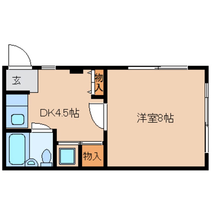 間取図 近鉄難波線・奈良線/生駒駅 徒歩6分 1階 築44年