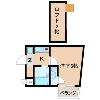 間取図 近鉄難波線・奈良線/東生駒駅 徒歩3分 2階 築35年