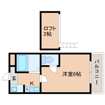 間取図 近鉄難波線・奈良線/東生駒駅 徒歩3分 2階 築34年