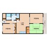 近鉄生駒線/南生駒駅 徒歩6分 2階 築34年 3LDKの間取り