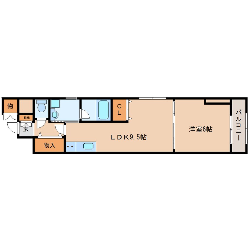 間取図 近鉄難波線・奈良線/生駒駅 徒歩8分 2階 築18年