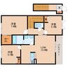 近鉄生駒線/一分駅 徒歩7分 2階 築19年 3LDKの間取り