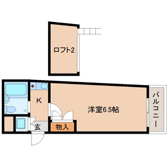 間取図 近鉄難波線・奈良線/東生駒駅 徒歩3分 2階 築34年