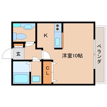 間取図 近鉄難波線・奈良線/生駒駅 徒歩8分 1階 築18年