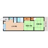 近鉄生駒線/菜畑駅 徒歩7分 2階 築48年 2LDKの間取り