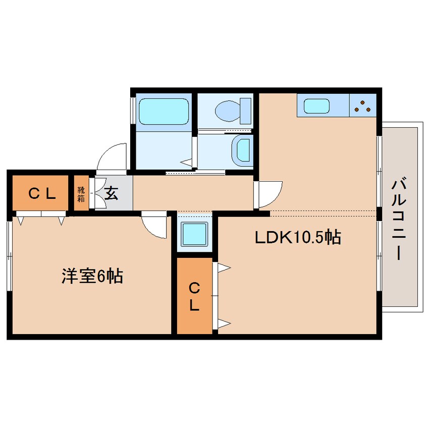間取図 近鉄難波線・奈良線/東生駒駅 徒歩15分 2階 築33年
