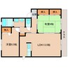 近鉄生駒線/萩の台駅 徒歩7分 1階 築21年 2LDKの間取り