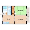 近鉄難波線・奈良線/生駒駅 徒歩19分 2階 築35年 2DKの間取り