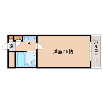 間取図 近鉄難波線・奈良線/東生駒駅 徒歩10分 1階 築33年