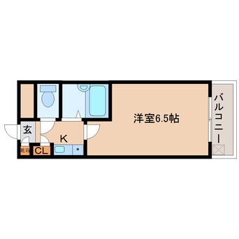 間取図 近鉄難波線・奈良線/東生駒駅 徒歩10分 3階 築33年