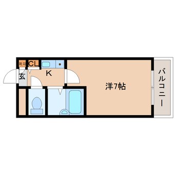 間取図 近鉄難波線・奈良線/東生駒駅 徒歩10分 3階 築33年