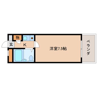 間取図 近鉄難波線・奈良線/東生駒駅 徒歩10分 3階 築34年