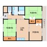 近鉄生駒線/南生駒駅 徒歩7分 2階 築37年 3LDKの間取り