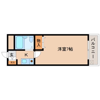 間取図 近鉄難波線・奈良線/生駒駅 徒歩7分 1階 築34年