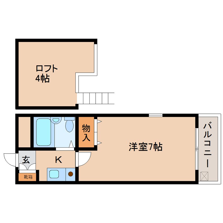 間取図 近鉄難波線・奈良線/生駒駅 徒歩7分 3階 築34年