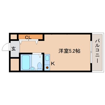 間取図 近鉄難波線・奈良線/生駒駅 徒歩5分 6階 築33年