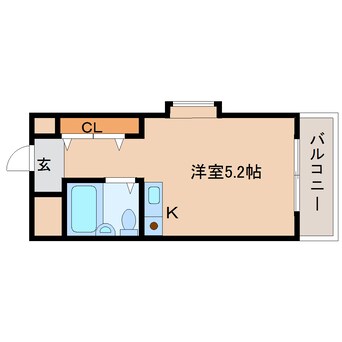 間取図 近鉄難波線・奈良線/生駒駅 徒歩5分 3階 築33年