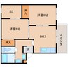 近鉄難波線・奈良線/東生駒駅 徒歩8分 2階 築35年 2DK+Sの間取り
