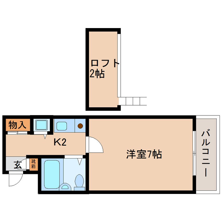 間取図 近鉄難波線・奈良線/生駒駅 徒歩8分 1階 築32年