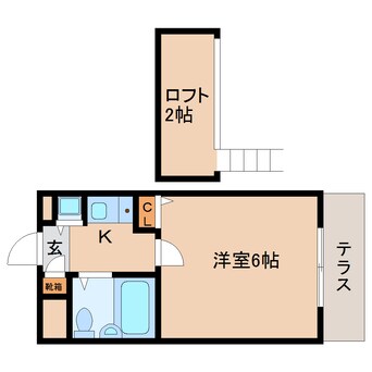 間取図 近鉄難波線・奈良線/生駒駅 徒歩8分 1階 築32年