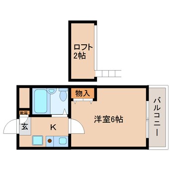 間取図 近鉄難波線・奈良線/生駒駅 徒歩8分 1階 築31年