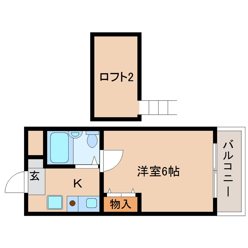 間取図 近鉄難波線・奈良線/生駒駅 徒歩8分 1階 築31年