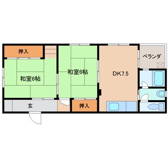 間取図 近鉄難波線・奈良線/東生駒駅 徒歩5分 3階 築48年