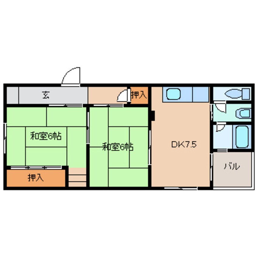 間取図 近鉄難波線・奈良線/東生駒駅 徒歩5分 3階 築48年