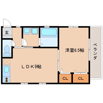 間取図 近鉄難波線・奈良線/東生駒駅 徒歩3分 2階 築16年