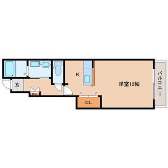 間取図 近鉄難波線・奈良線/生駒駅 徒歩15分 1階 築15年