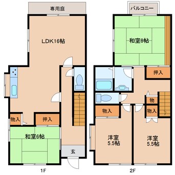 間取図 近鉄難波線・奈良線/東生駒駅 徒歩17分 1階 築34年