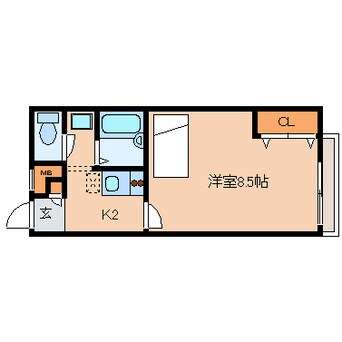 間取図 近鉄生駒線/一分駅 徒歩8分 1階 築15年