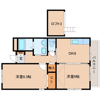 間取図 近鉄難波線・奈良線/生駒駅 徒歩13分 2階 築15年