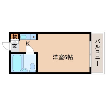 間取図 近鉄難波線・奈良線/東生駒駅 徒歩23分 3階 築35年