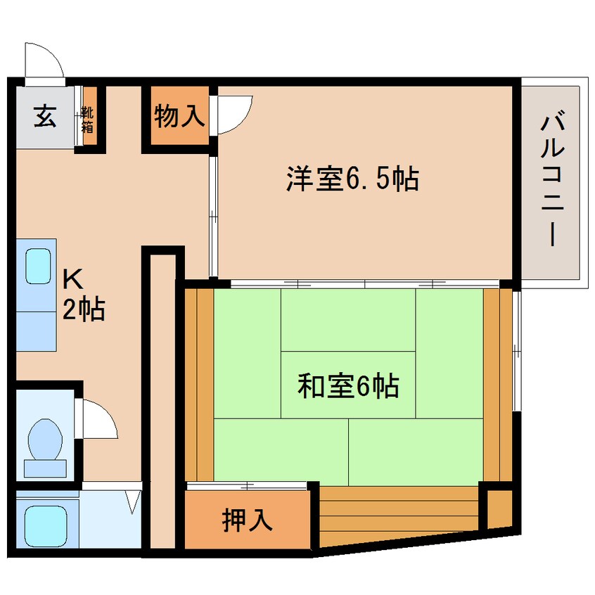 間取図 近鉄難波線・奈良線/生駒駅 徒歩3分 5階 築60年