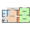 近鉄生駒線/一分駅 徒歩1分 3階 築39年 2LDKの間取り