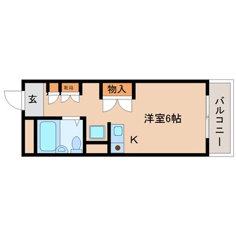 間取図 近鉄難波線・奈良線/東生駒駅 徒歩10分 2階 築31年