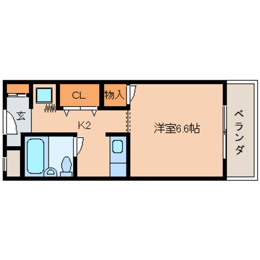 間取図 近鉄生駒線/菜畑駅 徒歩6分 2階 築39年