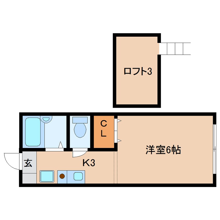 間取図 近鉄生駒線/菜畑駅 徒歩4分 2階 築29年