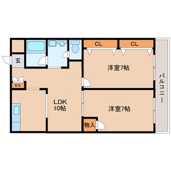 間取図 近鉄けいはんな線/学研北生駒駅 徒歩3分 1階 築35年