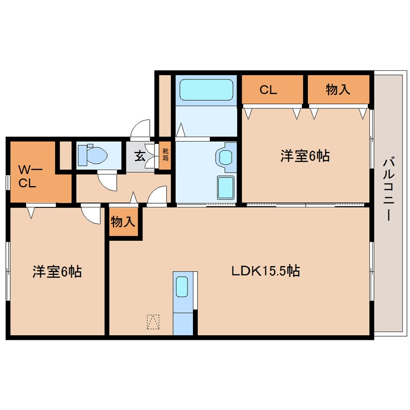 間取図 近鉄生駒線/南生駒駅 徒歩6分 1階 築20年